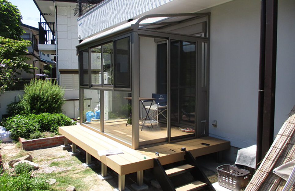 洗濯物干し場兼猫ちゃんとの憩いの場